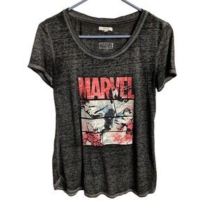 Maurices Marvel T-Shirt Womens Small Black Graphic Spiderman Hulk Burner